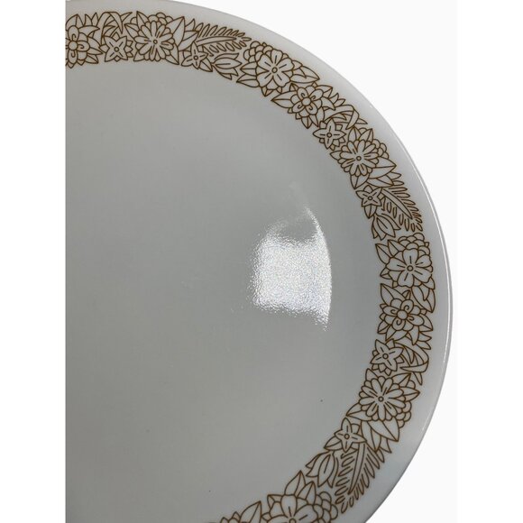 Vintage Corelle Ware Brown Woodland Floral 10 1/4" Dinner Plates White Brown - Picture 4 of 8